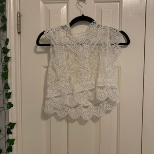 cropped lace coverup